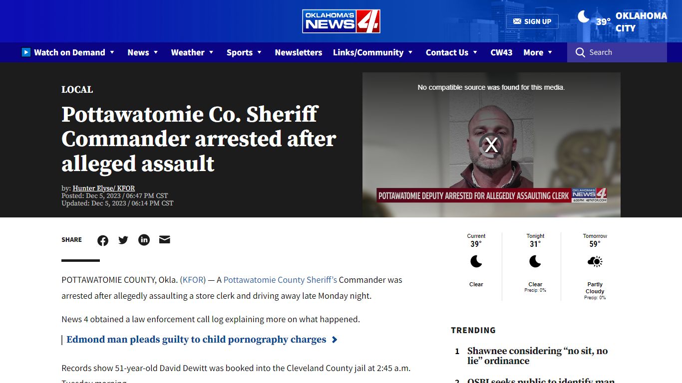 Pottawatomie Co. Sheriff Commander arrested after alleged assault ...